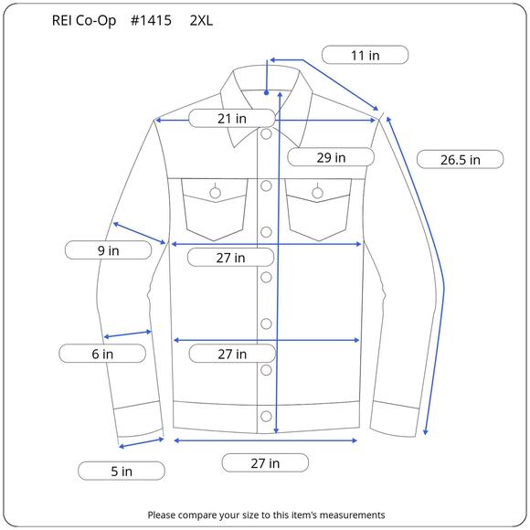 REI Co-Op Shirt Men's Size 2XL Long Sleeve Button Up Gray Polyester Blend - Picture 11 of 11